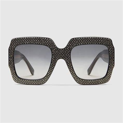 gucci clear acetate glasses|Gucci sunglasses with rhinestones.